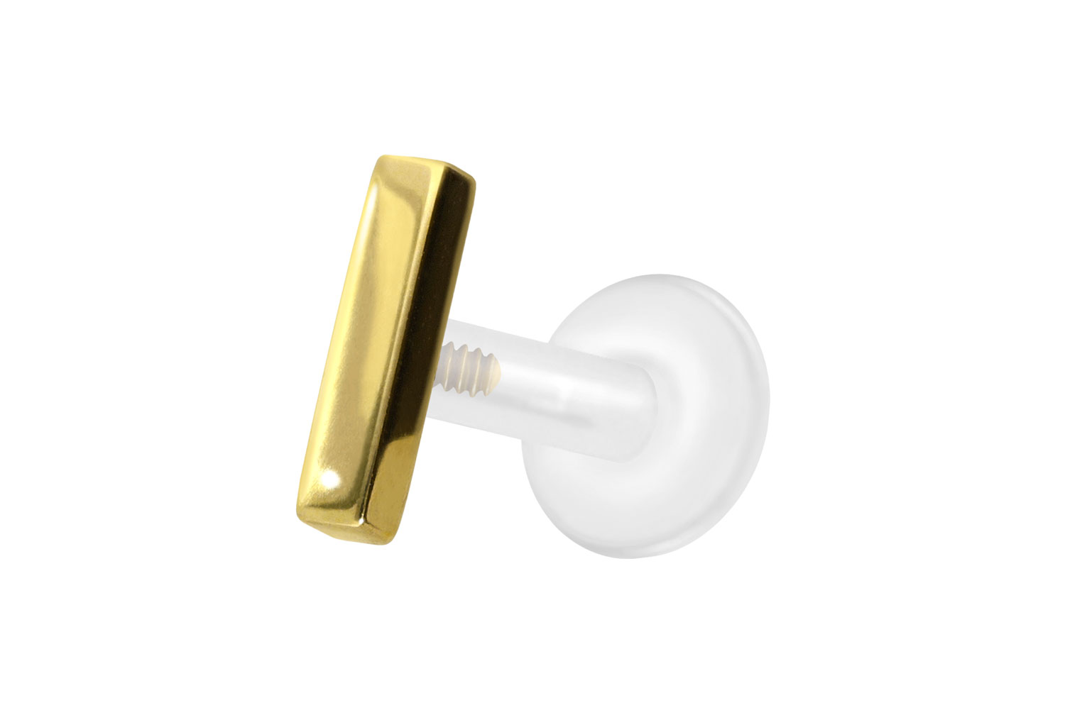 PTFE Labret Piercing mit Innengewinde + Titan-Aufsatz BALKEN